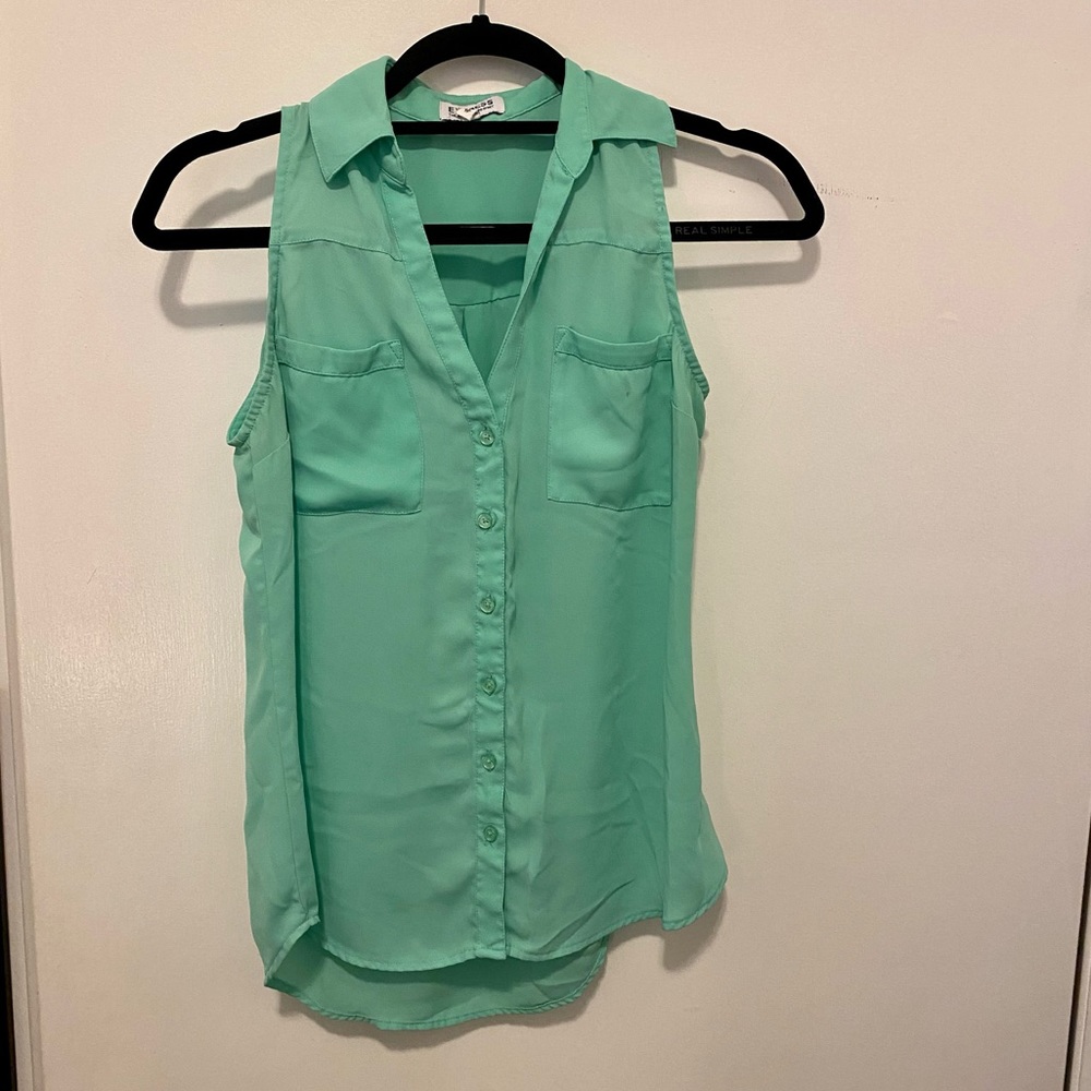 Seafoam green sleeveless Portofino top